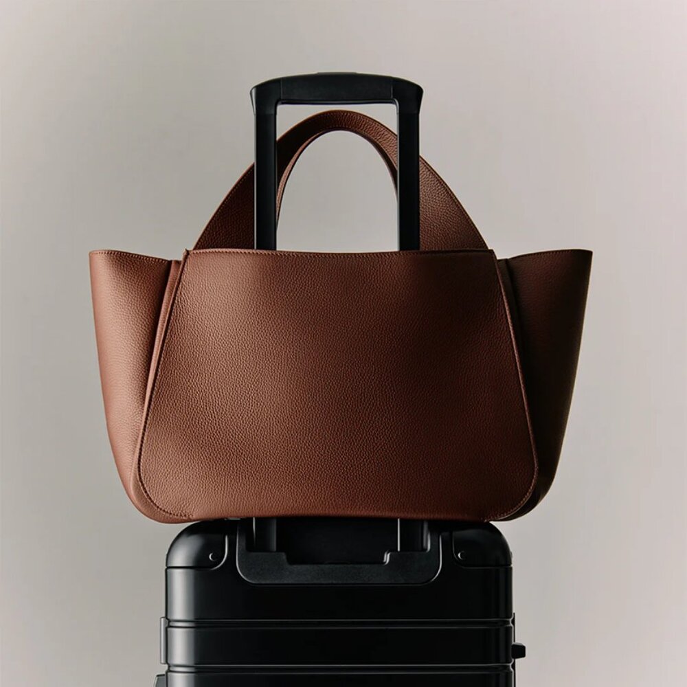 Cuyana Mila Satchel in Dark Chestnut